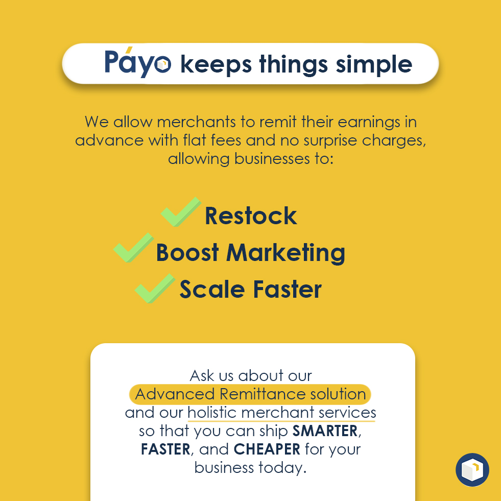 PayoAsia's tweet photo. We believe that your profits should come fast and with no surprises! Ask #Payo for our Advanced Remittance solution so that you can start scaling your business today. 

#MakingEcommerceSimple #fulfillmentservices #ecommerce 

Click here to set a call: https://t.co/cCbidyYy2I https://t.co/2BTydv3MsD