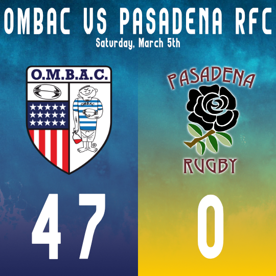 The boys were buzzing this past weekend against <a href="/pasadenarugby/">Pasadena Rugby FC</a>! Great team win puts OMBAC at 2-2 for the season 🏖🏉 #rollbeach #bleedblue