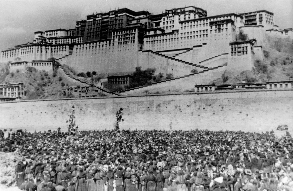 On MARCH 12, 1959
#Thousands of #Tibetan women gather in the streets and outside #potalapalace  to #protest for Tibetan Independence. During the protest in what is now known as the Tibetan Women’s #Uprising, the women present an appeal to the #IndianConsulate in Lhasa for help.