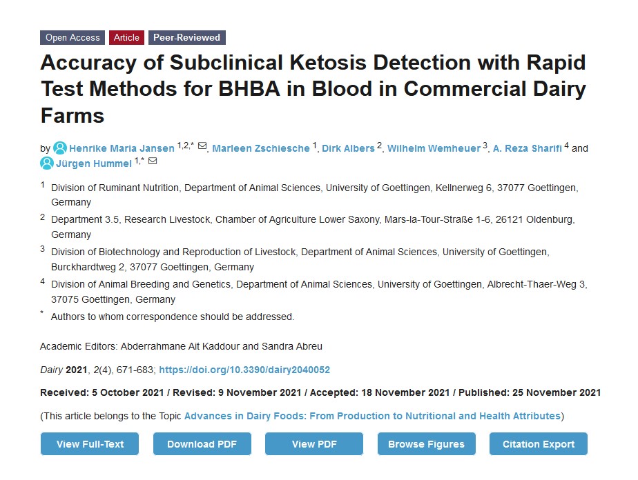 Dairy_MDPI's tweet photo. #mdpidairy
Read the paper "Accuracy of Subclinical #Ketosis #Detection with Rapid Test Methods for #BHBA in Blood in Commercial #Dairy Farms" from Ms. Henrike Maria Jansen and Prof. Dr. Jürgen Hummel et al.
More details at: https://t.co/AY6hbUDro0 https://t.co/omi7Wr3rfS