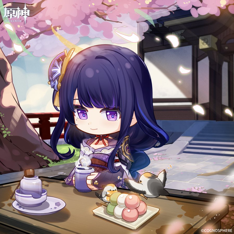 Genshin Impact Raiden Shogun Chibi Wallpaper Focuses On Peaceful Moments Siliconera