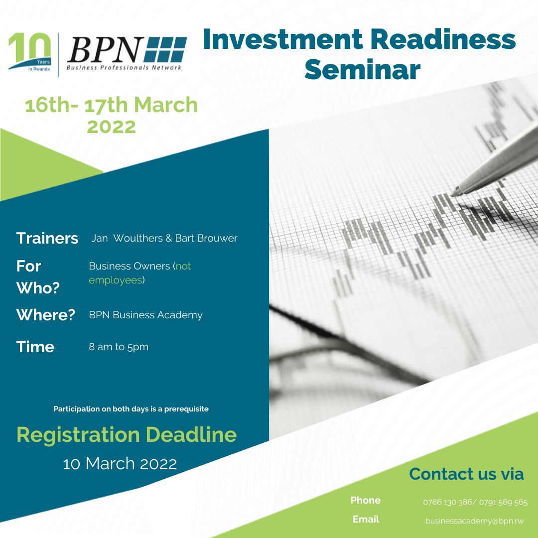 Do you have struggles attracting and securing the perfect investment for your business? BPN has a seminar from 16 to 17 March 2022 tailor-made for you and your enterprise to understand and meet investors' specific needs and expectations and be ready for investment funding.
