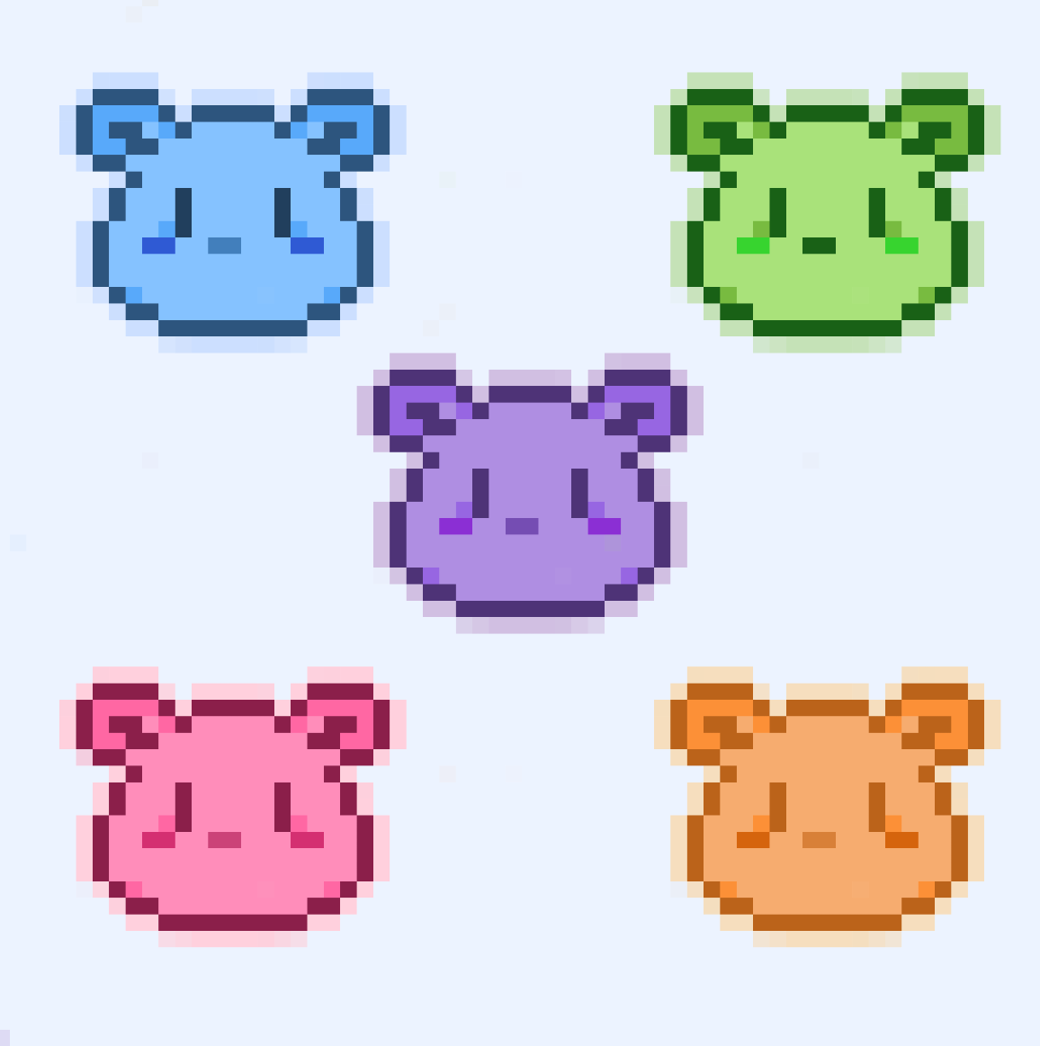 artofxav's tweet photo. rainbow slimes? or bears? sorry for the lack of content recently ʕ·ᴥ·"ʔ

#pixelart #ドット絵 https://t.co/TgymqWIWA5