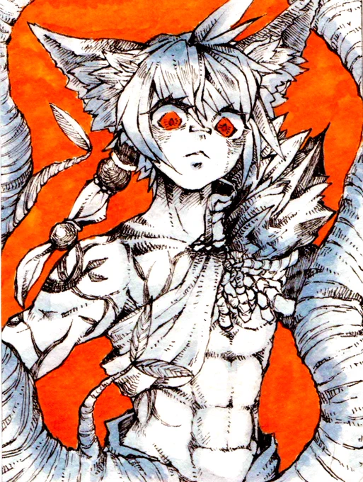 一昨年描いた絵なのだけどやや可愛いわよね原画はどなたかの家にあります