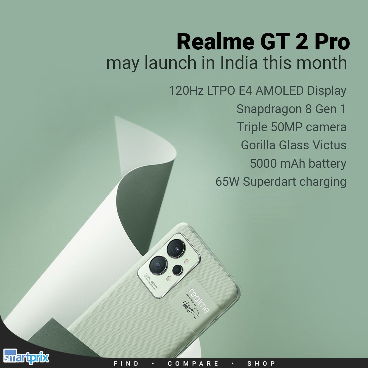 Smartprix's tweet photo. Realme's "most expensive" phone is coming to India?

#realme #realmeGTPro https://t.co/IHRY46t7PB