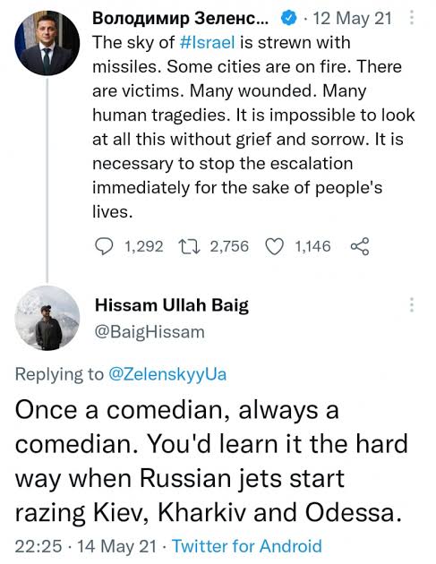 Hima1358262249's tweet photo. @ZelenskyyUa A good president will not sacrifice the people for his ego. You beg for nato and now you are angry with nato. You never think the impact if nato helps will cause suffering throughout the world. If you choose neutral, maybe Ukraine will not be what it is today. https://t.co/aHHJfO60tK