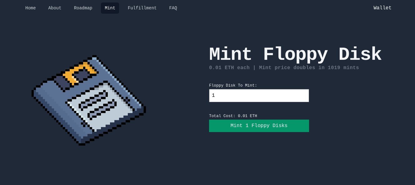 Floppy Disk Maker MAYC1644 on Twitter "Minting is now live on https
