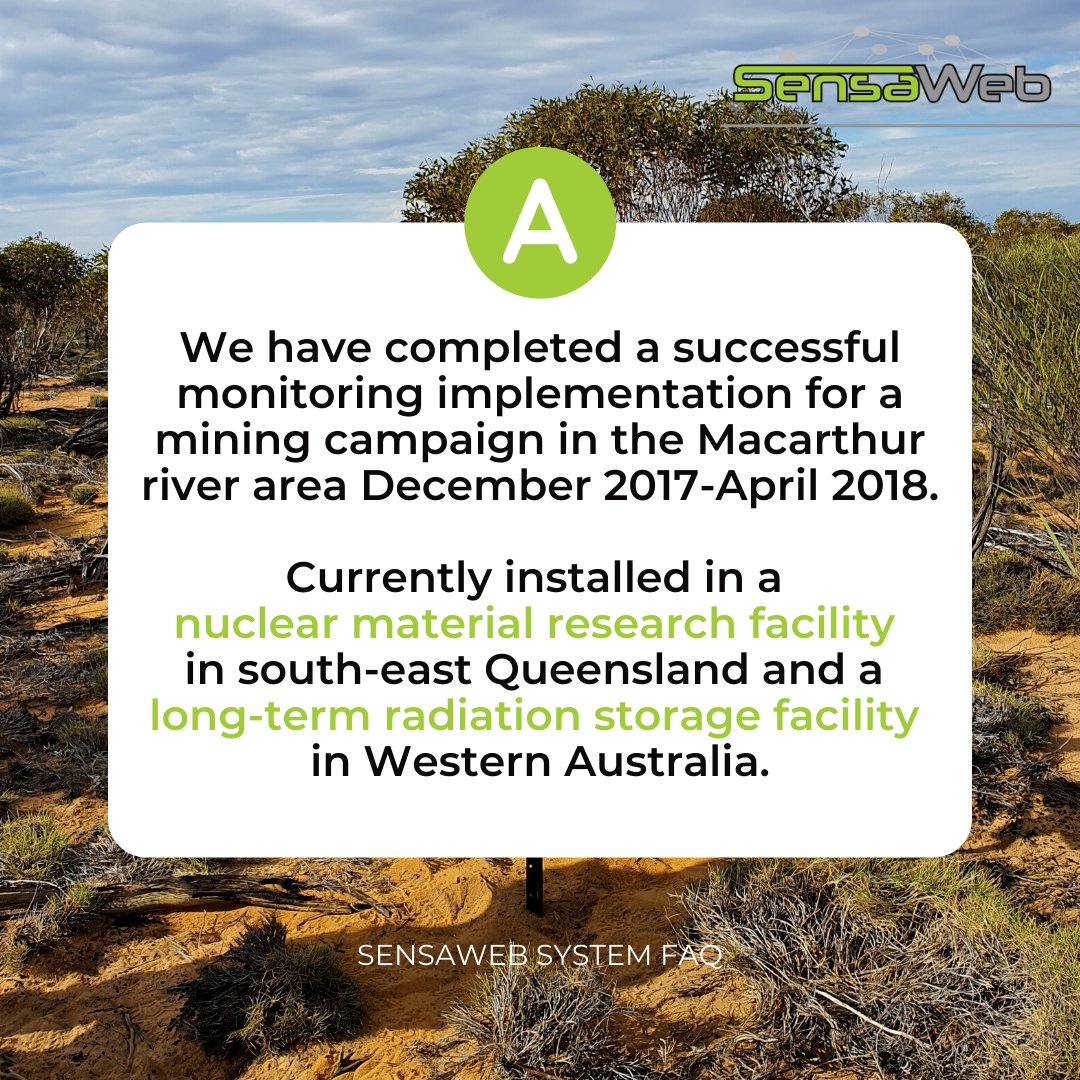 sensa_web's tweet image. #SensaWeb FAQ: How many existing Australian sites use the SensaWeb radiation monitoring system? ☢️

⬇️⬇️
