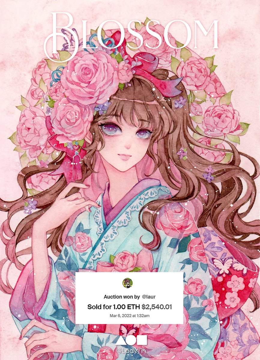 'Blossom' was sold! Thank you so much Laur <a href="/fungibleartist/">laur (ပωပ)</a> for collecting one more of my art 🥺🙏💖✨