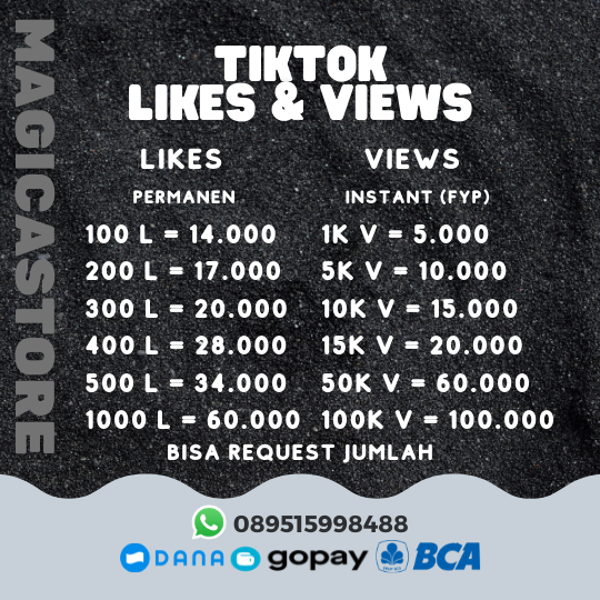 magicastore's tweet photo. yuk kak beli followers, like, view buat akun tiktok atau ig nya supaya rame🤩✨
Harganya lebih murah dibanding yg lain lho!
1000 views tiktok cuman 5k ! wow murah banget
cek profile ku ya😍
#zonauang #zonajajan #zonaba #tiktok https://t.co/4kxSw9pIlS