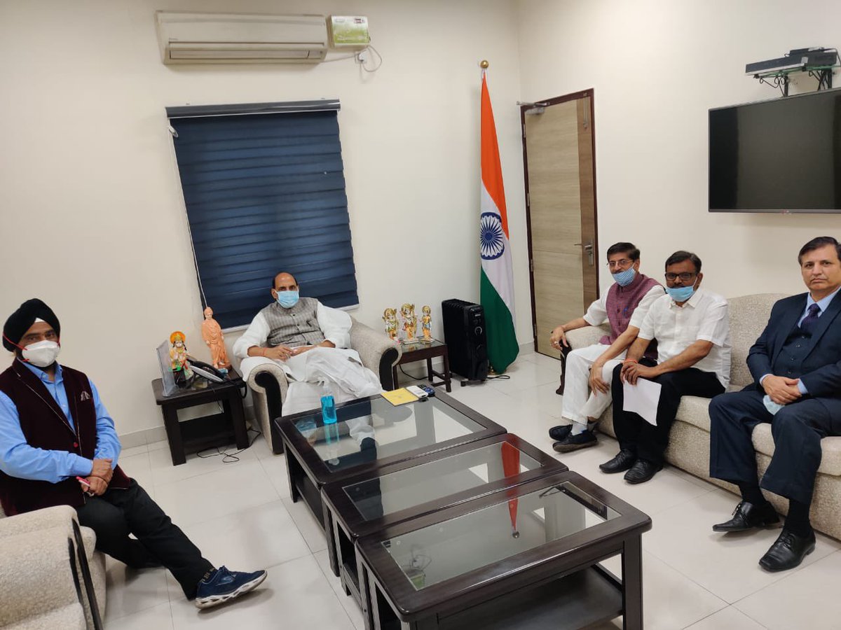 Today met Raksha Mantri Sh. Rajnath Singh Ji, we r thankful to Air Vtrn Sh Ashok Thakur Ji who not only made this meeting happen but also left no stone unturned to make it successful. RM sir was so positive that he asked <a href="/ashokthakursbjp/">Ashok Thakur</a> to arrange followup meeting in April.