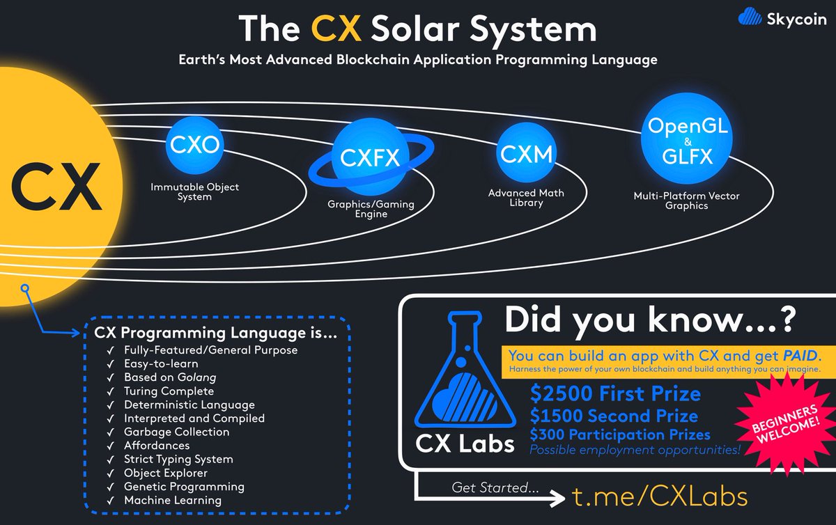 #Skycoin 

"The Skycoin ecosystem includes its own programming language and immutable object system. These provide the foundation for application logic and data distribution on the Skywire network."