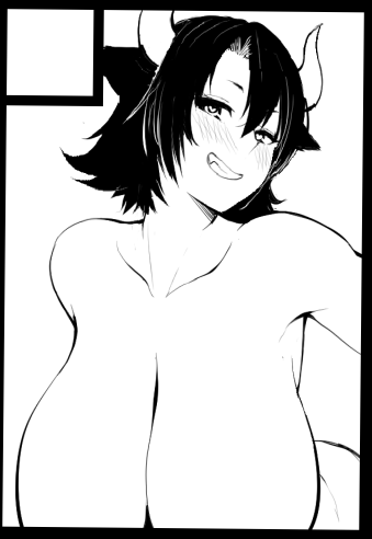 乳がデカすぎると構図が大変になる例です。今からペン入れする。と宣言する事でサボり防止する作戦 