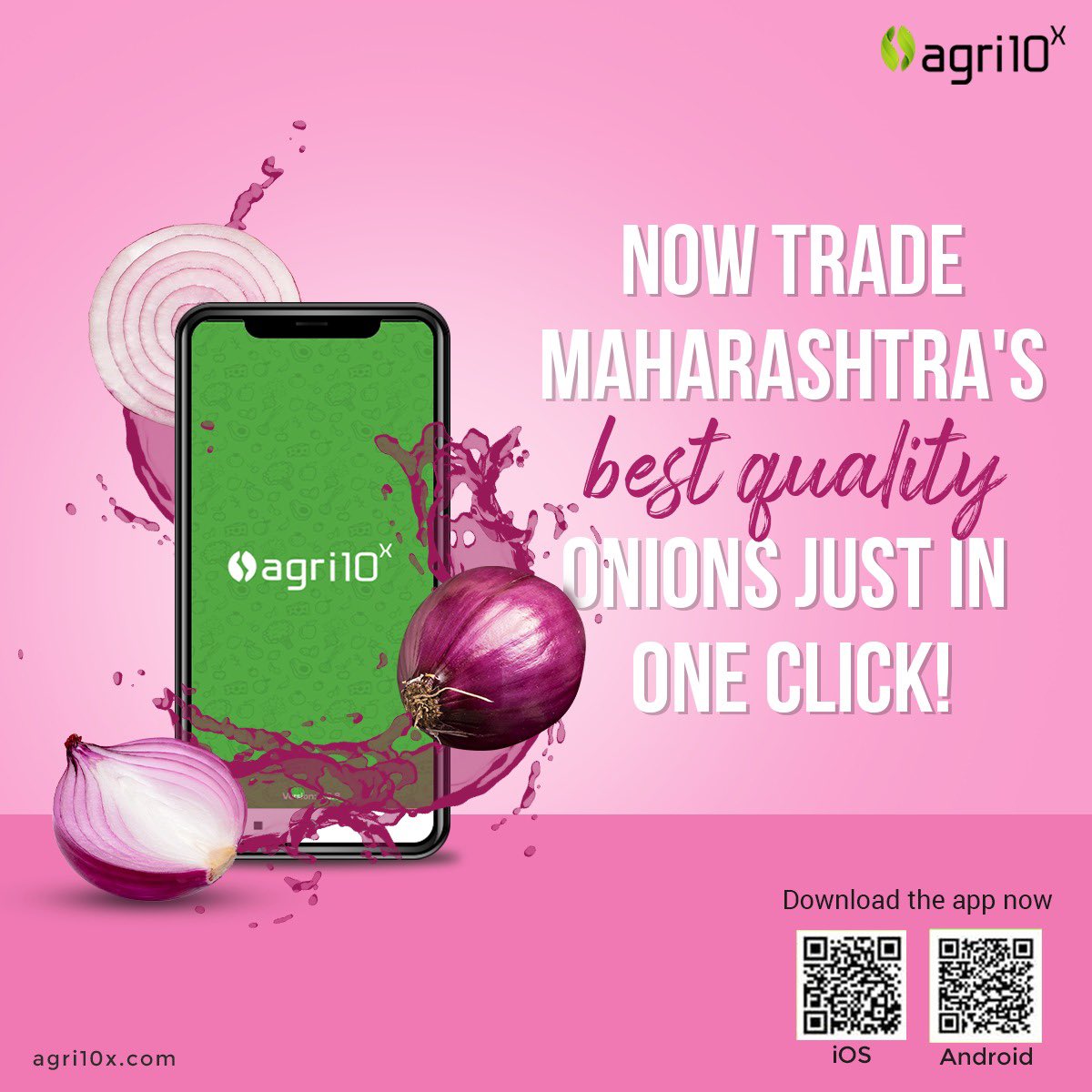 Maharastra's best quality onions now available on Agri10x. Download the app right away and begin trading at the best prices! #TradeNow #BestDeals #agri10x