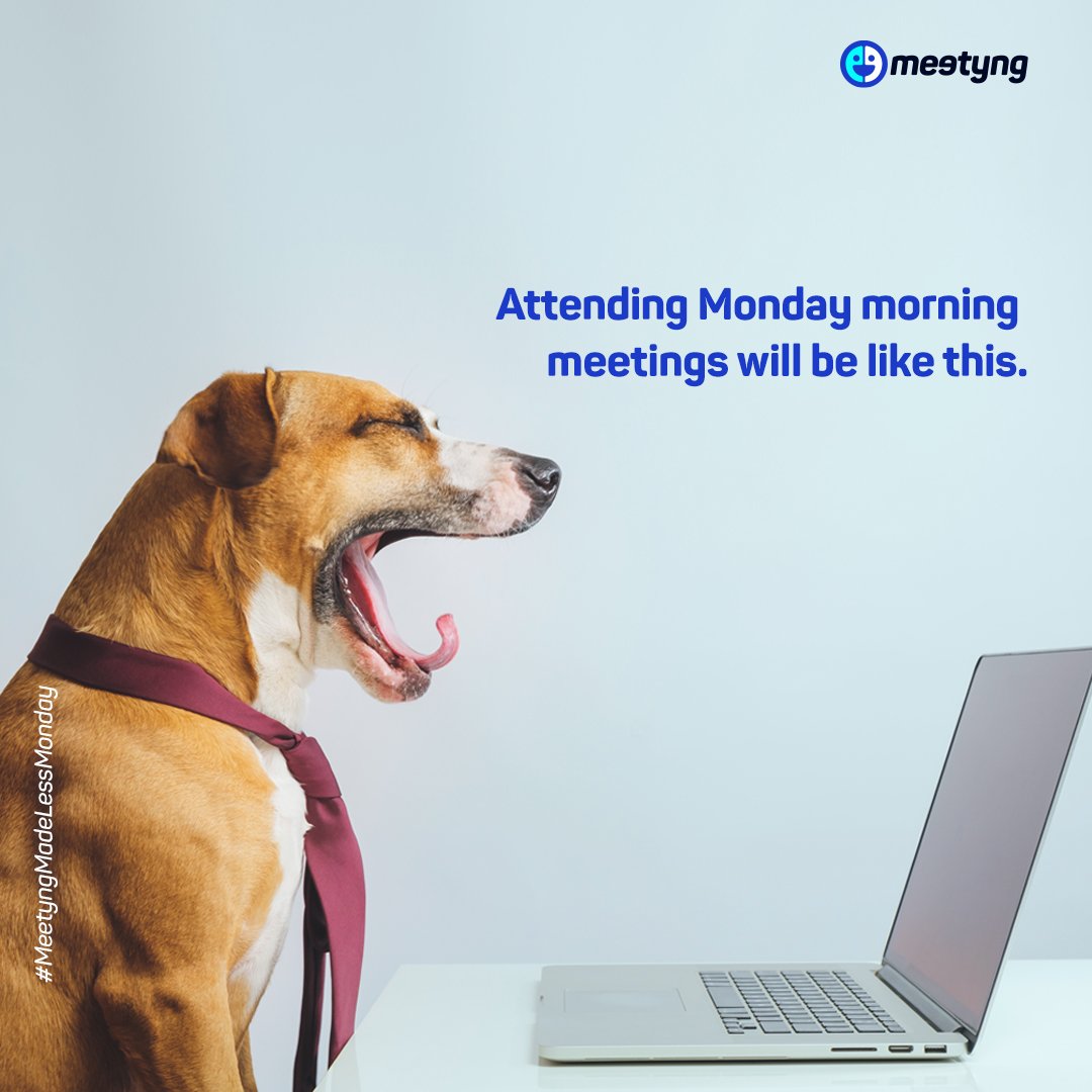 MeetyngAi's tweet photo. When Monday meeting is scheduled early in the morning, you can't help but attend it while you're still yawning.
#LessWorkMoreFun #MeetyngMakesWorkFun #AddFunToWork #AttendMeetingAtRightTime #MeetyngMadeLessMonday https://t.co/38wtGQL1rY