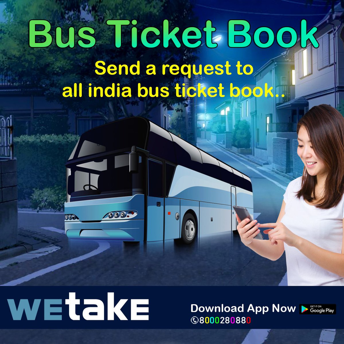 Wetake_Express's tweet photo. Our BIG Launch is here!! 😍
Go to the wetake app now and experience to send request to book a bus ticket.
#Busticketbook#wetake#gujarat#allindiabook https://t.co/zxyOtiToVP