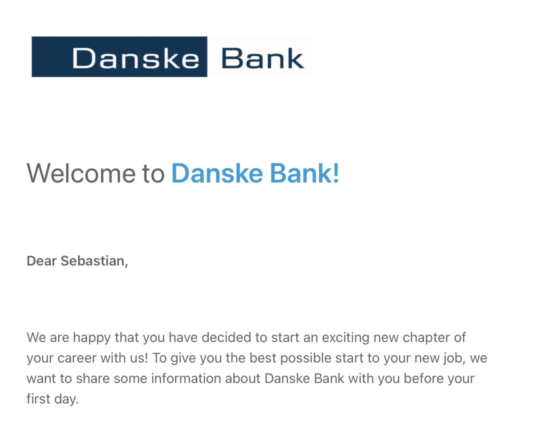 SebaSiukonen's tweet photo. The First Day - The New Work.

Human Recource Business Partner.
#HRBP 
#MyNewJob 

Thank you so much for this interesting and fascinating opportunity!
@DanskeBankFI 
#DanskeBank https://t.co/kmif4HYp1H