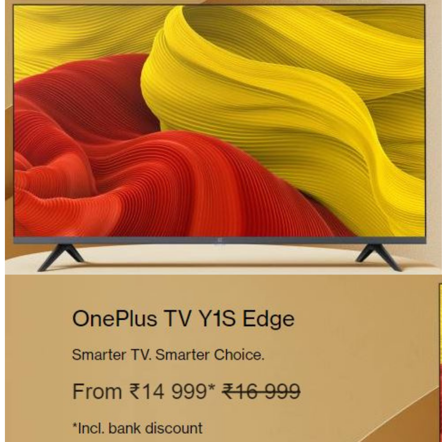 pacetelsystems's tweet photo. OnePlus TV Y1S Edge:AI-Powered Visuals

Our advanced Gamma Engine optimizes display quality bringing every scene to life, intelligently tuning the picture for ultra-clear content.
#oneplus #oneplustv #oneplusedge #tv #smarttv #androidtv #connect #oneplussmart #india #Y1s #y1sedge https://t.co/vxqpBTljVP