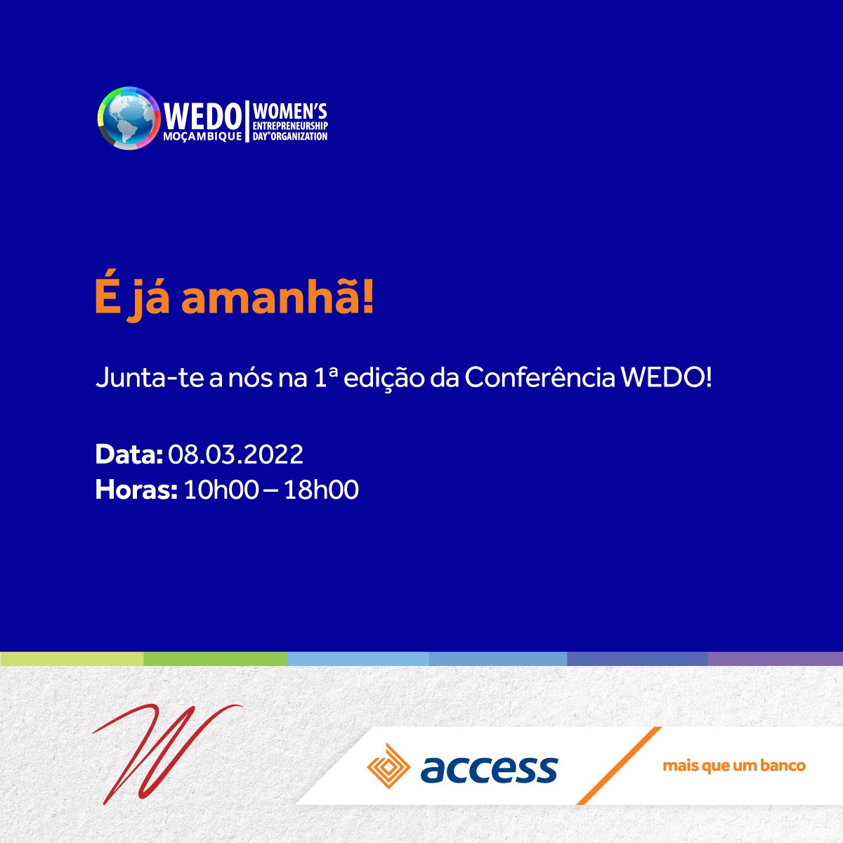 Estás preparada para a 1ª edição da Conferência WEDO?
Amanhã és a nossa convidada especial, para um evento que vai juntar diferentes mulheres empreendedoras, que irão partilhar experiências, ideias e soluções de negócios.