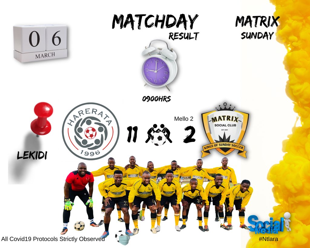 MatrixSC1's tweet photo. Ba tla re bolaya.
Multiple Injuries and forced subs including the goalkeeper cost us a good game. Otherwise we shall regroup and make a come back.
#Matrix4Life #Ntlara https://t.co/Tx2Nq2iNfn
