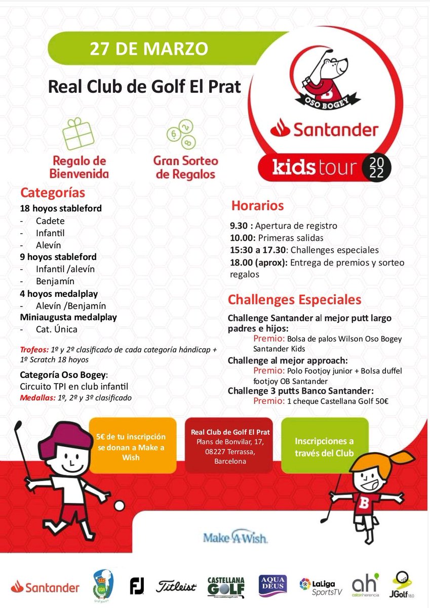 El 27 de marzo estaré en <a href="/golfelprat/">Real Club de Golf El Prat</a> con el #osobogeysantanderkidstour🏌️‍♂️ ➡️Desliza para ver toda la info!!!

¿Cuál es tu challenge favorito?