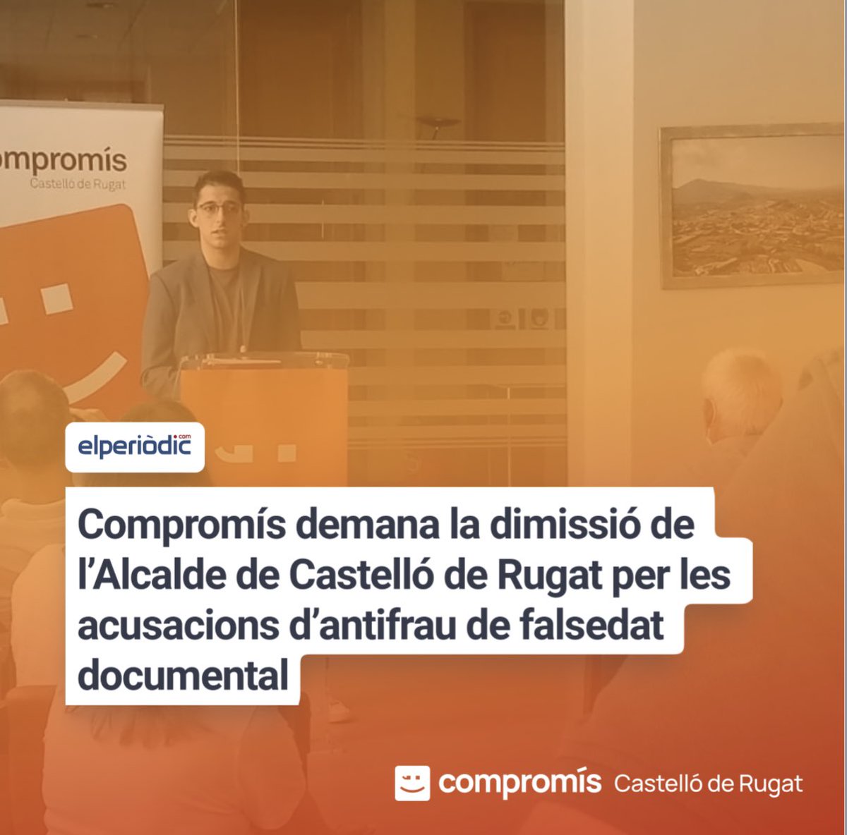 CompromisKST's tweet image. COMPROMÍS DEMANA LA DIMISSIÓ DE L&apos;ALCALDE DE CASTELLÓ DE RUGAT 📣📣

🗞➕INFO: comprom.is/O66Omn7