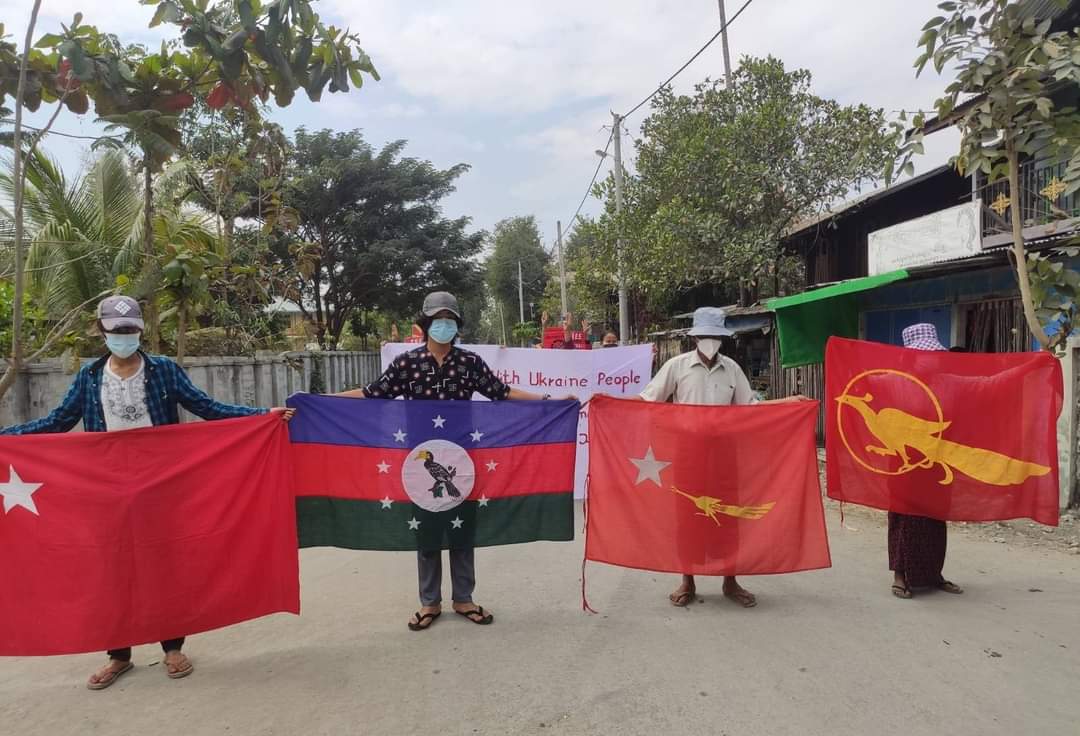 Anti-coup revolutionary strike in Sagaing's Kale Twp as 393rd day without a day off. This is the longest protest in Myanmar. 
#GSCB
#2022Mar7Coup #WhatsHappeningInMyanmar #MassacreInMyanmarByJunta