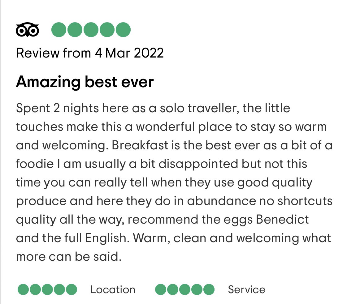 What a great birthday present, another fantastic review on <a href="/Tripadvisor/">Tripadvisor</a>