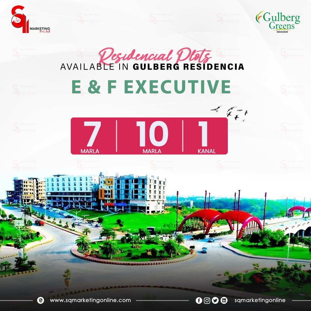 SQMarkonline's tweet photo. In 𝐆𝐮𝐥𝐛𝐞𝐫𝐠 𝐑𝐞𝐬𝐢𝐝𝐞𝐧𝐜𝐢𝐚,
You will enjoy a full life in the Green Residential community
𝑷𝒍𝒐𝒕𝒔 𝑨𝒗𝒂𝒊𝒍𝒂𝒃𝒍𝒆 𝑰𝒏 𝑪𝒐𝒏𝒗𝒆𝒏𝒊𝒆𝒏𝒕 𝑹𝒂𝒕𝒆
7 Marla
10 Marla
1 Kanal

𝐒𝐐 𝐌𝐀𝐑𝐊𝐄𝐓𝐈𝐍𝐆 (Pvt) Ltd
https://t.co/K9qJpfWFZx

#RealEstate #sqmarkonline https://t.co/jSBr5W0aKh