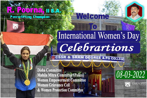 CSSRANDSRRMDC's tweet photo. International Women's Day Celebrations @ CSSR&amp;SRRM DC, Kamalapuram on 8 March, 2022 https://t.co/1AwMglQZ0J