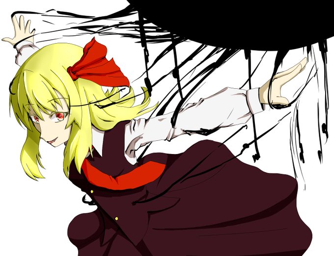 過去に描いたルーミアを参考にして描いたけれど、センスは磨かれなかったようだ。 #毎月七日はルーミアの日  #東方 