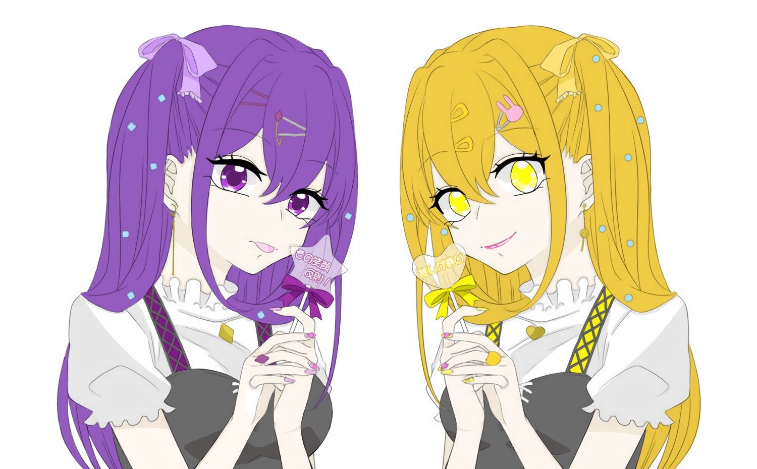 桜樹 羽羅良 推しが居ればそれで良い 線画 塗ってみたよ フリー線画 イラスト 女の子 双子線画 可愛い 女の子イラスト オタク ヲタ活 T Co 03woogfubh Twitter