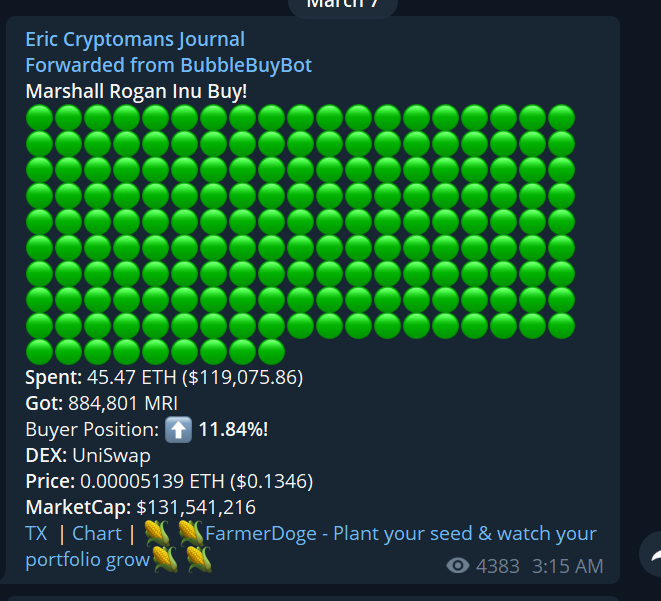 joenomic's tweet photo. Farmerdoge on BubbleBot?

#FarmerDoge #Farmerdoge #farmerdoge #FARMERDOGEBSC #CROP #croptop https://t.co/Fe7FcpufjO