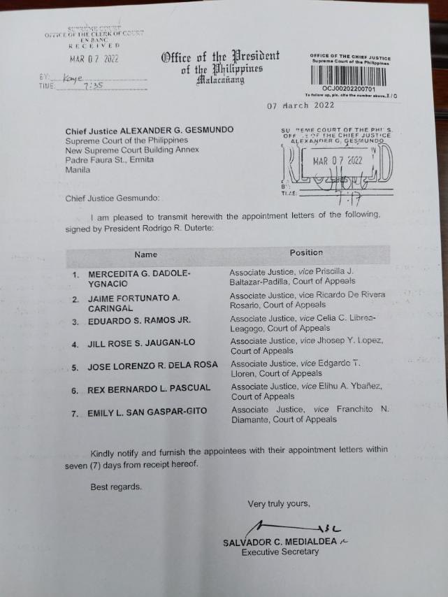 SCPh_PIO's tweet photo. NEW APPOINTMENTS to the Court of Appeals: https://t.co/UzvFQoReFi