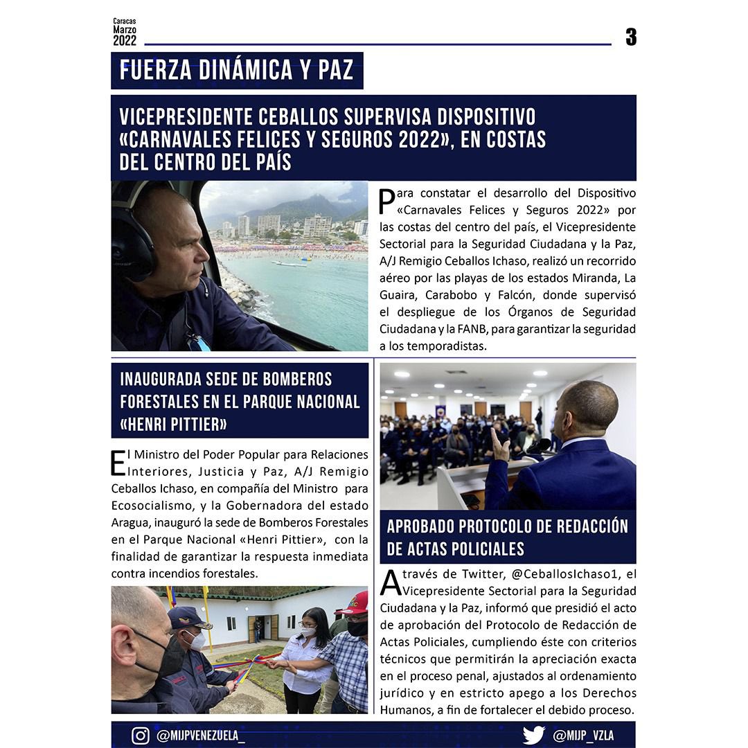 SEBVzla's tweet photo. Seguimos trabajando para consolidar la seguridad y paz integral de nuestro amado pueblo. Haciendo un llamado especial a la prevención y reguardo ante el COVID. 
Los invito a ver nuestro Resumen Semanal de Noticias del @MIJP_Vzla
.
#feb7
 #SomosTierraDeGracia https://t.co/MUKRlihHRJ