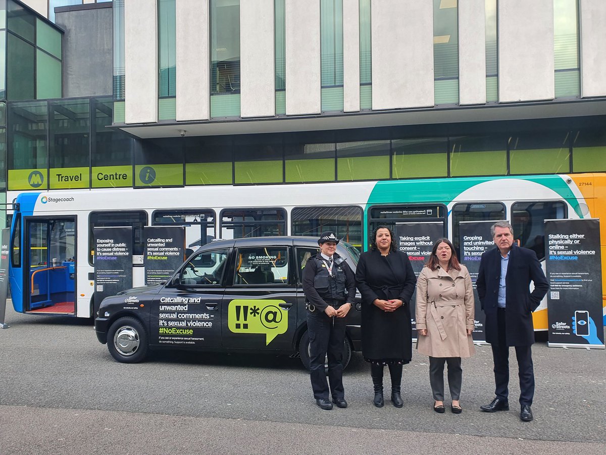 MerseysidePCC's tweet photo. Pleased to unite with partners for the launch of #SaferStreetsLiverpool. 

We are absolutely committed to tackling #VAWG &amp; this campaign is designed to make it clear that there is #NoExcuse for sexual violence on our public transport network. https://t.co/wWMWsM7acU