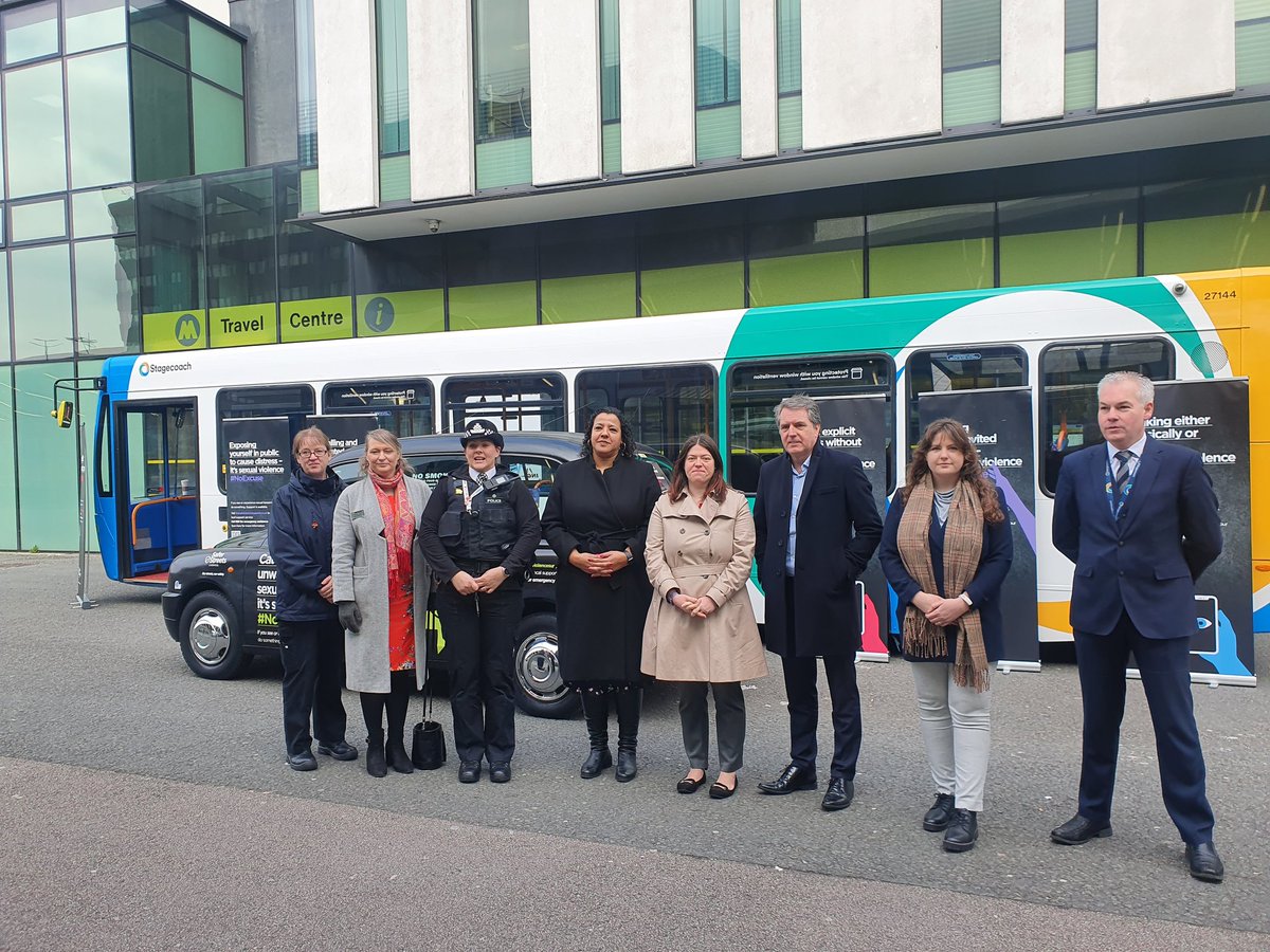 MerseysidePCC's tweet photo. Pleased to unite with partners for the launch of #SaferStreetsLiverpool. 

We are absolutely committed to tackling #VAWG &amp; this campaign is designed to make it clear that there is #NoExcuse for sexual violence on our public transport network. https://t.co/wWMWsM7acU