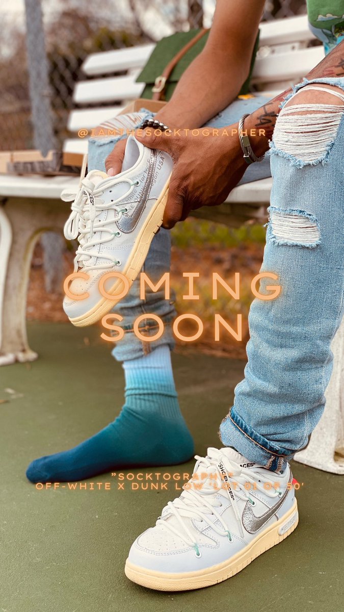 socktographer's tweet photo. Happy Monday! We’re always working over here with “The Socktographer” 🧦📸 don’t fret it’ll be worth the wait!!!! #comingsoon #offwhitedunks #iamthesocktographer #socktography #canon #iphone12pro https://t.co/b6mnMJnzI9