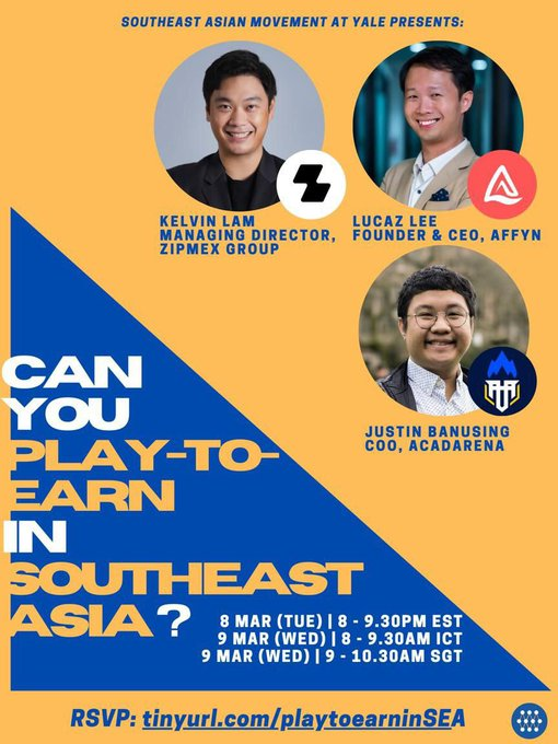 Volcanoinvest's tweet photo. 𝗬𝗔𝗟𝗘 𝗪𝗘𝗕𝗜𝗡𝗔𝗥 FROM @AffynOfficial.

At tomorrow, March 8th, with their 𝙁𝙤𝙪𝙣𝙙𝙚𝙧 &amp; 𝘾𝙀𝙊, 𝙇𝙪𝙘𝙖𝙯 𝙇𝙚𝙚.

They gonna share perspectives on the Play-to-Earn industry and Affyn's place in it.
https://t.co/p34Fk0KSX1

#PlayToEarn #Affyn #MetaverseGaming https://t.co/dKchc20wwU