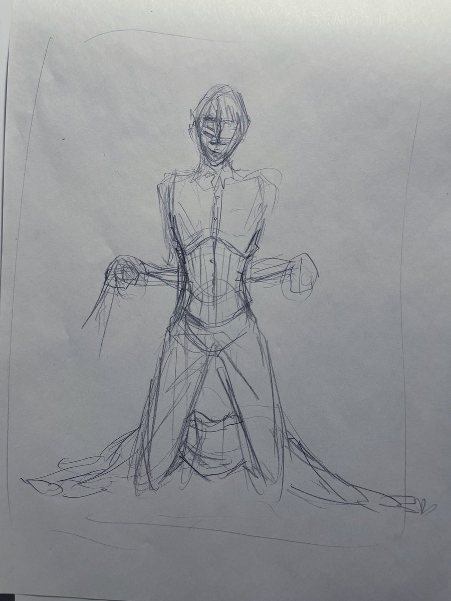 描く前の構図はノートに鉛筆でザクザク描く( ˘ω˘ ) 