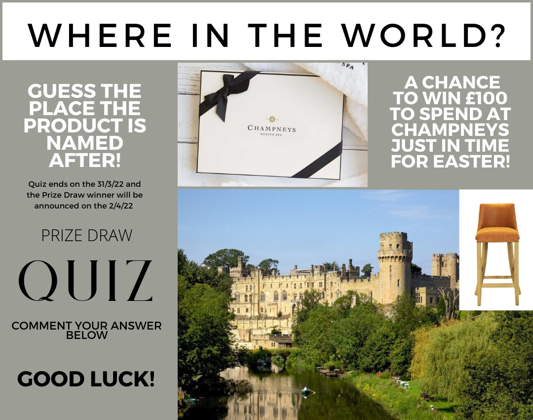 PubstuffLtd's tweet photo. Grand Prize Draw Image 3! Pop your answer in the comments so we can enter your name into the draw! Good Luck πhttps://t.co/NwDAKyf7aa
#pubstuff #prizedraw #quiz #champneys #table #furniture #hospitality #hospitalityfurniture #leisure #contractfurniture #GoodLuck https://t.co/Xgi1BgK7iK