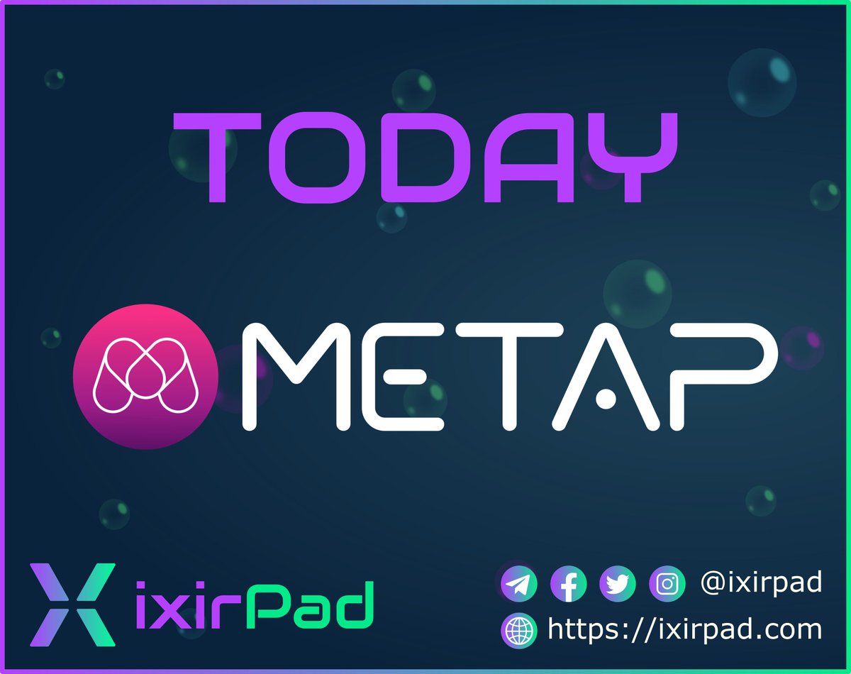 ixirpad's tweet photo. π’ Today on #ixirpad; @metapplay #IDO & #AMA with #metapplay Ceo on ixirpad Telegram channel 2000 utc..
Telegram link: https://t.co/Pv6I2ub7IS
IDO:https://t.co/vncw8TZPSG https://t.co/4XqHGQQVn7