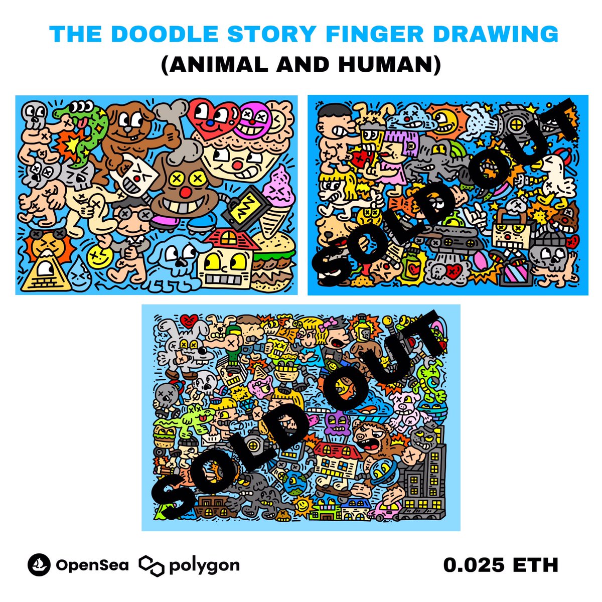 Update Last One Doodle!
The Doodle Story Finger Drawing Human &amp; Animal
My Doodle Artwork Were Sketched By My Finger Every Single Pieces.Available on Polygon 0.025 ETH 

opensea.io/collection/the…

#NFTCommunity #NFTCollector  #NFT買います #NFT宣伝枠