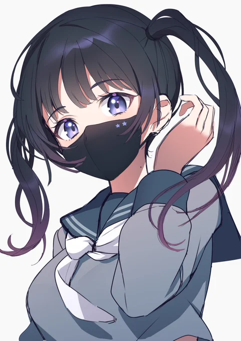 ツインテマスク落書き 