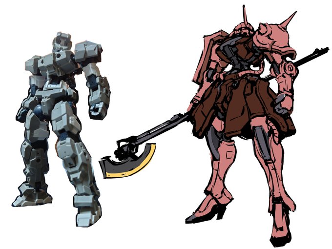 私がメカを描く時は、まず1/2～1/3のサイズでアイデア出しをします。

その際に役立つのが『30 MINUTES MISSIONS』!
・可動域が広く様々なポーズを取れる
・パーツ換装による様々なバリエーション
・親切なランナー配置で模型初心者でも組み立て簡単
・安価で頑丈=いじりやすい
オススメです!
#30MM 