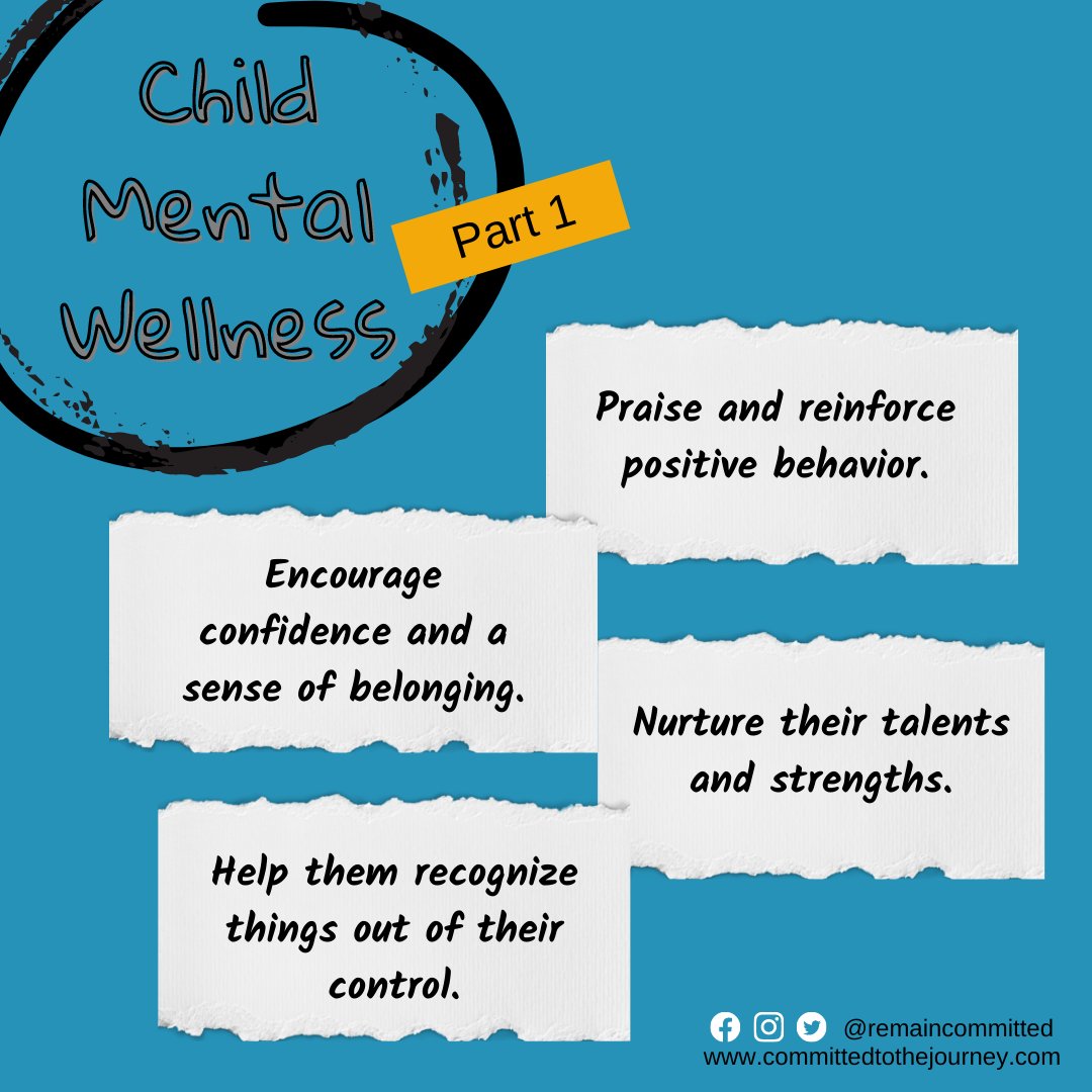 RemainCommitted's tweet photo. Children's mental health is an essential part of their overall health and developmental years.
#remaincommitted #mentalhealthawareness #childrensmentalhealth #behappybehealthy #CTTJ https://t.co/ku1kgDT0Yj