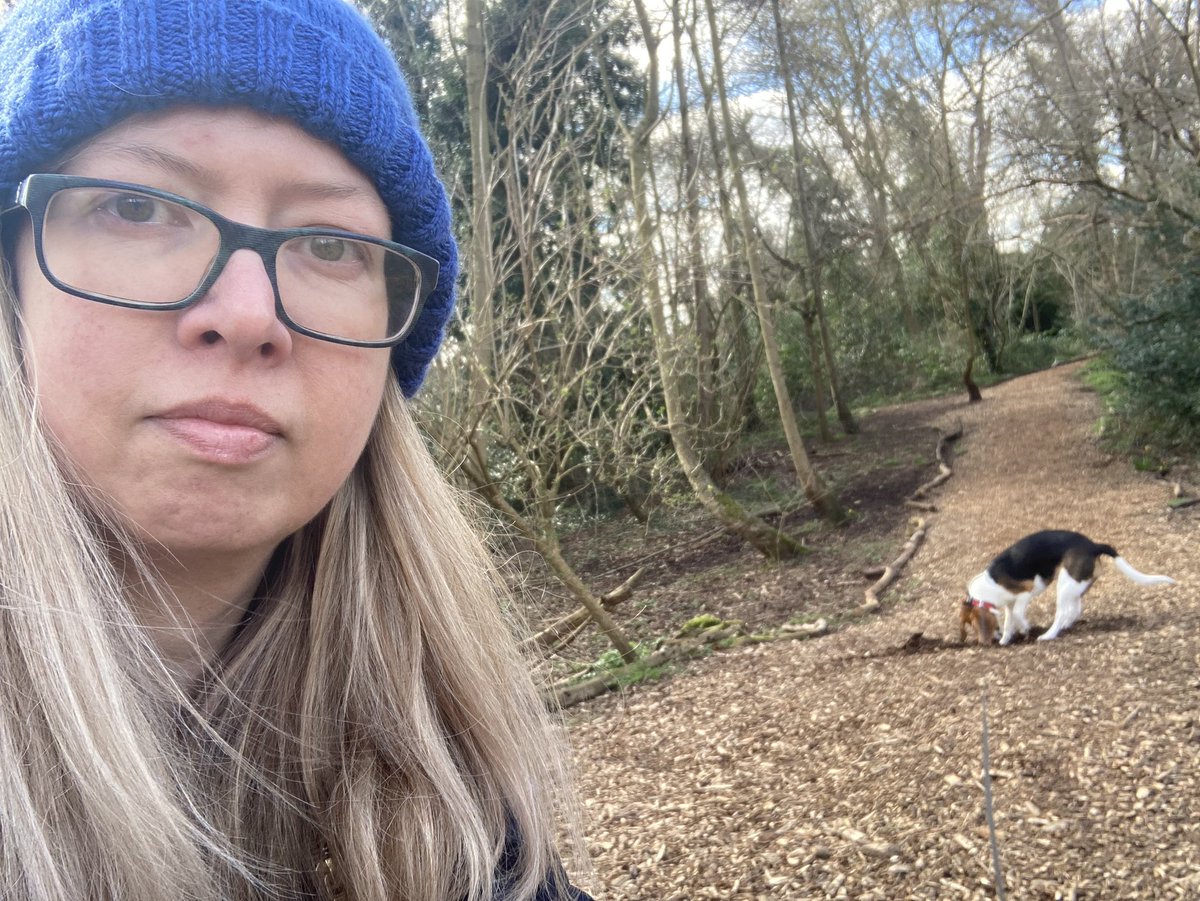 Lunch time walk accompanied by the hole digging fiend