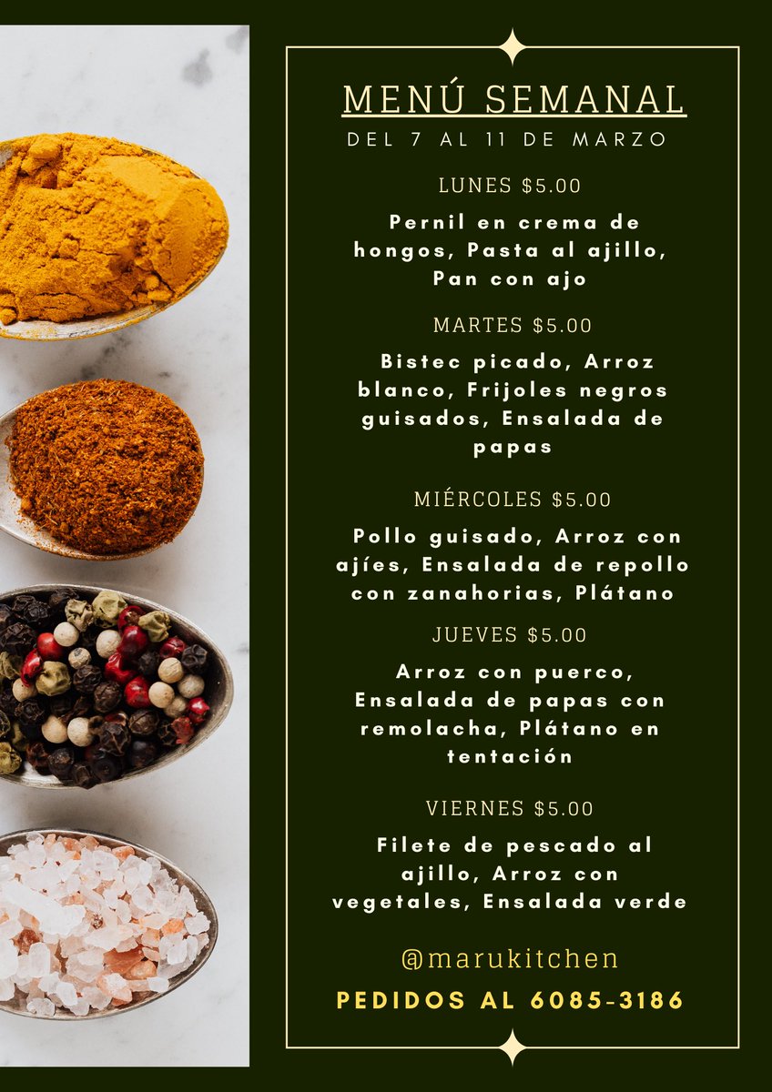 marukitchenpty's tweet photo. Almuerzos deliciosos y económicos de lunes a viernes con domicilio GRATIS #marukitchen #panama #comidapanama
https://t.co/PGvPpPgRle https://t.co/5mDiR0oK0M