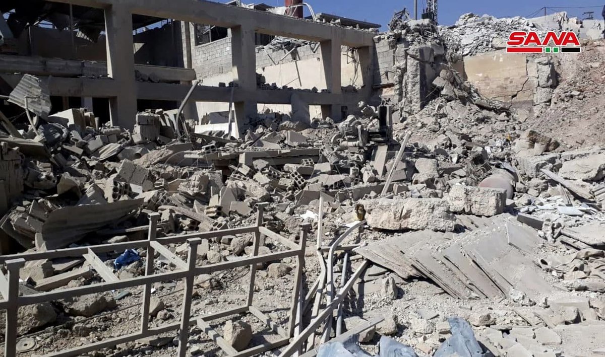 richimedhurst's tweet photo. Here's the aftermath of israel's bombing of Syria last night. Two civilians were killed. Of course this won't even make the news in the West because they don't want to upset their friends in Tel Aviv, and public displays of outrage and compassion are only reserved for Ukrainians. https://t.co/F4KhCnyvMP