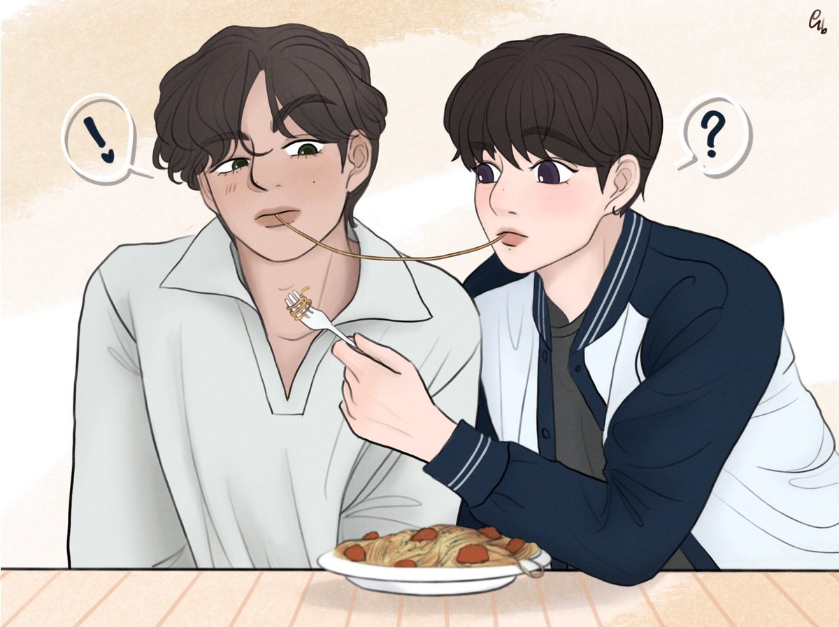 yoong_tanja's tweet photo. 파스타의 다른 용도🍝
#뷔국 #vkook https://t.co/YytZmEQXWb